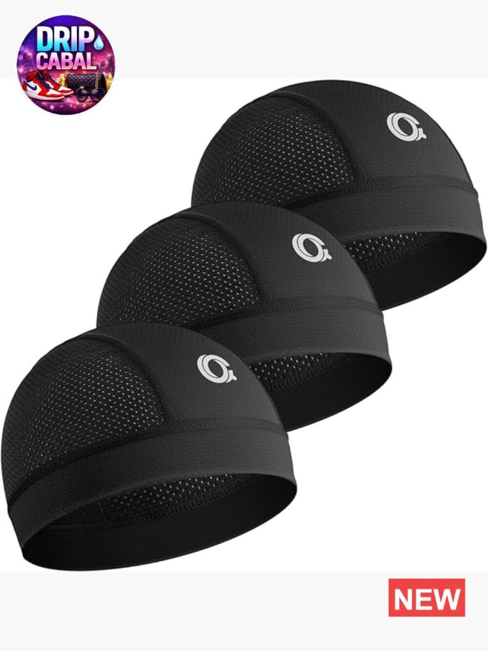 3 Pack Cooling Skull Cap Helmet Liner Breathable Mesh Cycling Running Hat